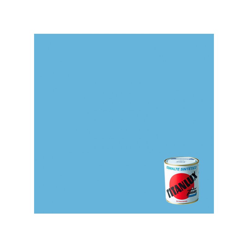 Esmalte Sintético Brillo 750 Ml. Color Azul Danubio 535.Titanlux